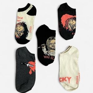 Chucky Themed Unisex Ankle Socks - Black, Gray, Cream